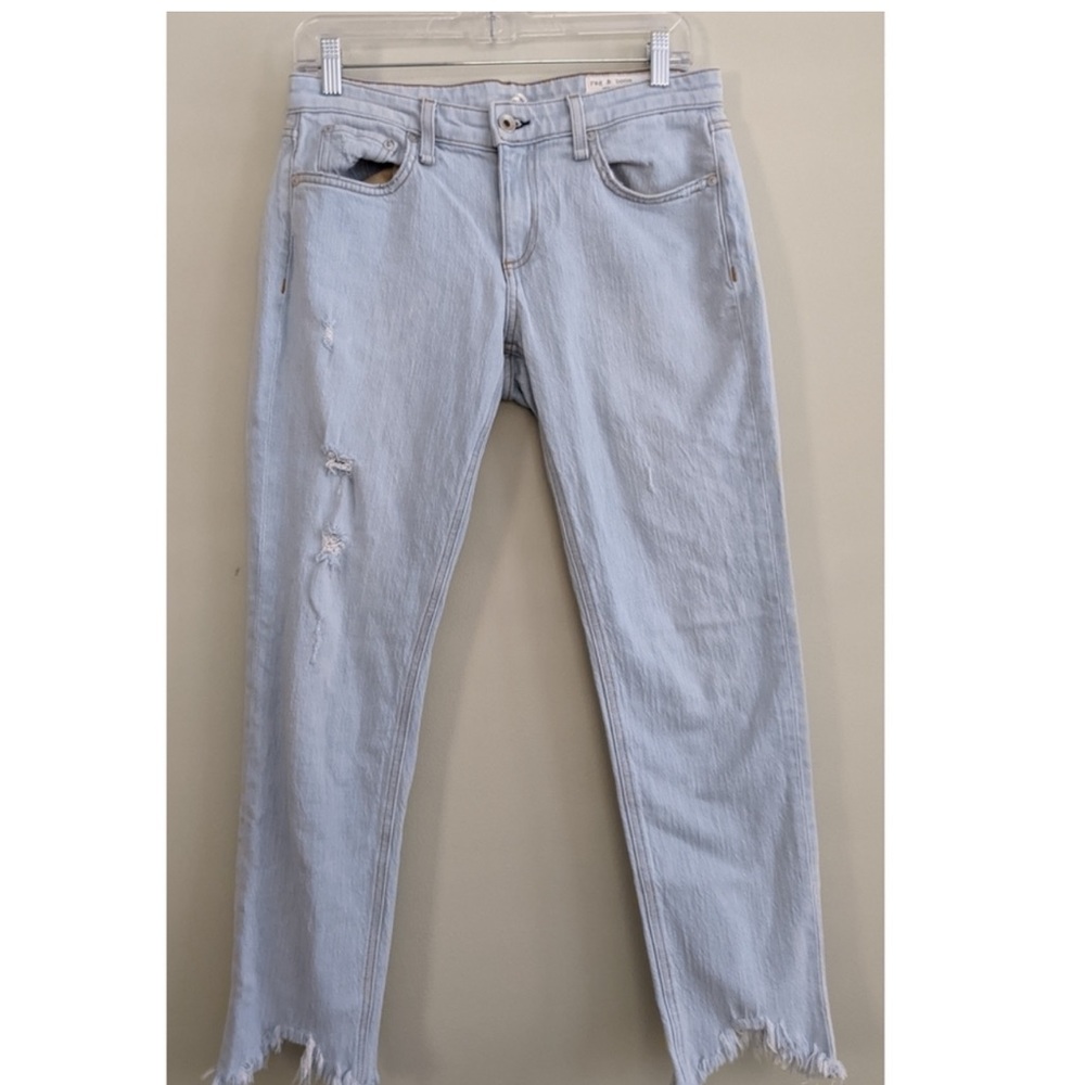 Rag & Bone Dre Low Rise Slim Boyfriend Destroyed Jeans in Melrose